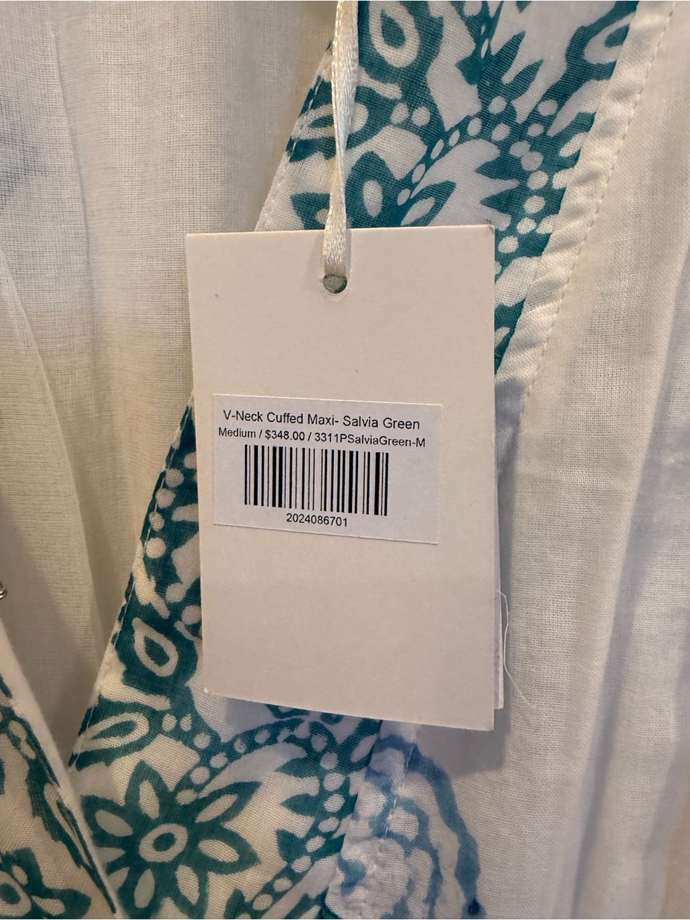 Oliphant V Necked Cuffed Maxi Salvia Green - Picture 4 of 7